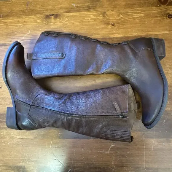 Matisse Women's 8 Sargent Brown Leather Mid Calf Western Riding Boot Side Zip - Picture 7 of 14